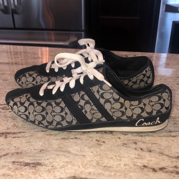 Coach Shoes - Coach black monogram print sneakers